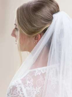 Rainbow Club Single Tier Veils | Chapel Length & Cathedral Veils*Flame Diamante Edge Chapel Length Veil | Flame Veil Ivory