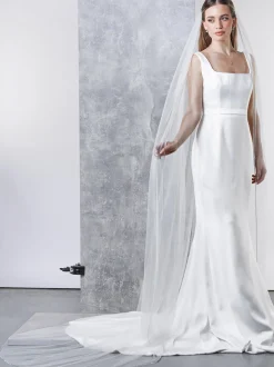 Rainbow Club Single Tier Veils | Chapel Length & Cathedral Veils*Flame Diamante Edge Chapel Length Veil | Flame Veil Ivory