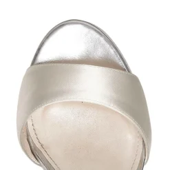 Rainbow Club Wedding Guest Shoes | Wedding Shoes*Gracie Satin High Block Heel Platform Sandals Ivory