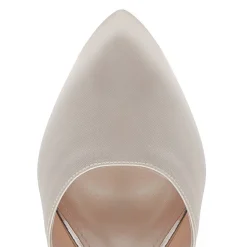 Rainbow Club Wedding Shoes | Mid Heel*Harriet Dyeable Satin Block Heel Court Shoes Ivory