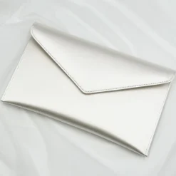 Rainbow Club Wedding Handbags*Hattie Dyeable Satin Envelope Clutch Bag Ivory