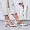 Rainbow Club Mother Of The Bride Shoes | Wedding Shoes*Imogen Satin Low Block Heel Ankle Strap Shoes Ivory
