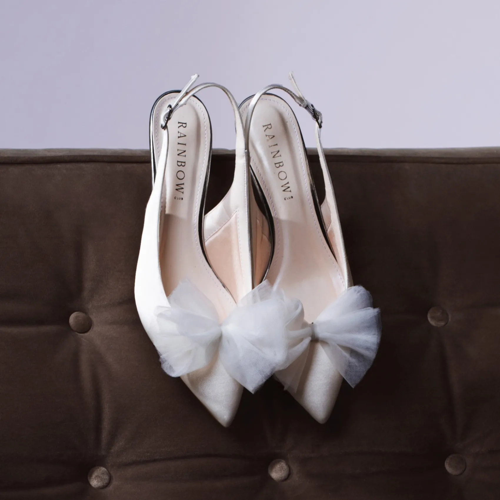 Rainbow Club Mother Of The Bride Shoes | Wedding Shoes*Joni Dyeable Satin Slingback Kitten Heels Ivory
