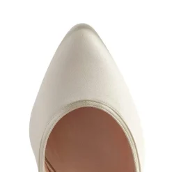 Rainbow Club Wedding Shoes | High Heel*Keily Dyeable Satin Block Heel Court Shoes Ivory