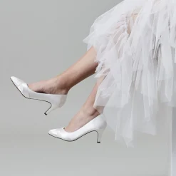 Rainbow Club Mother Of The Bride Shoes | Wedding Shoes*Lexi Dyeable Satin Wedding Court Shoes Ivory