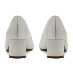 Rainbow Club Mother Of The Bride Shoes | Wedding Shoes*May Dyeable Satin Low Block Heel Pointed Courts Ivory