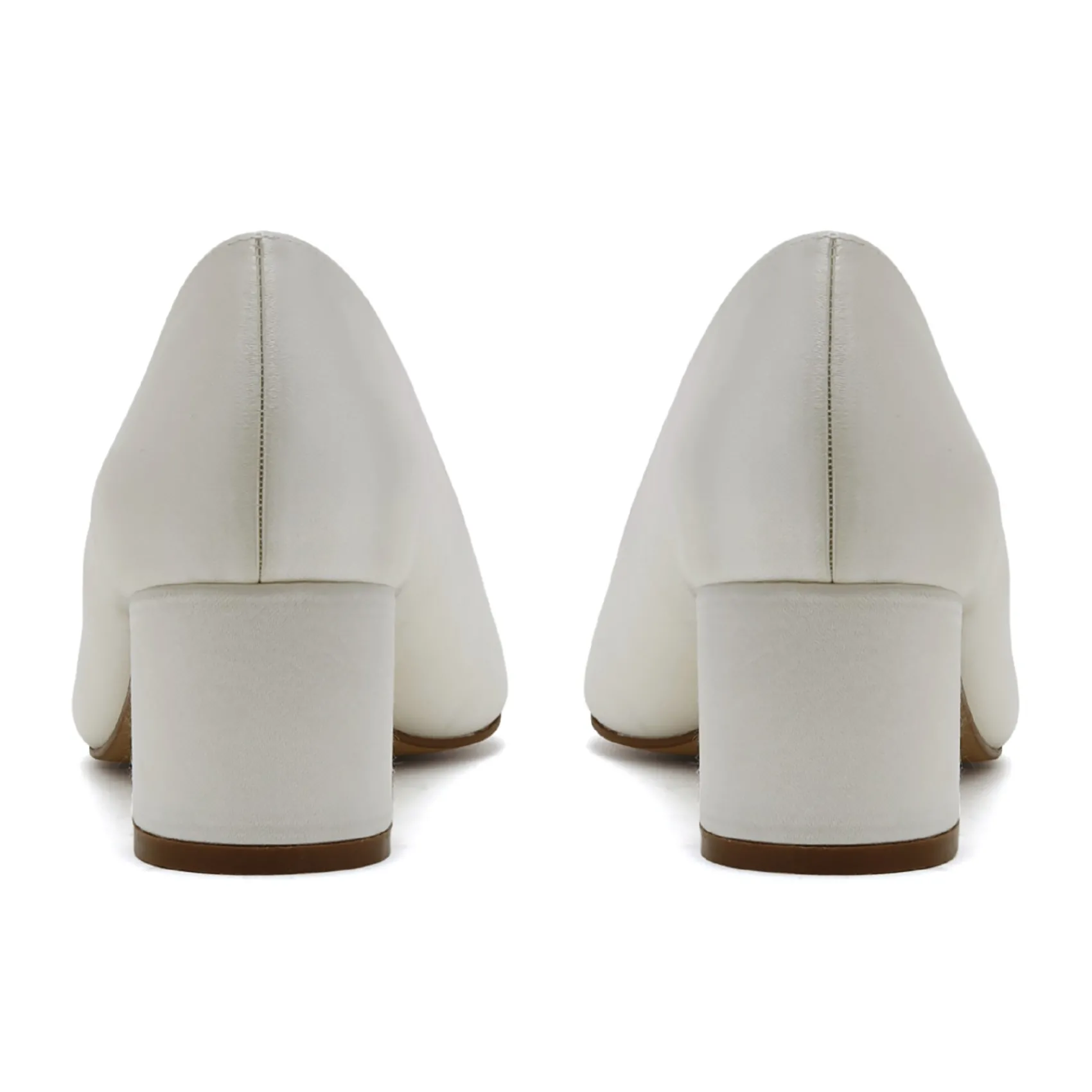 Rainbow Club Mother Of The Bride Shoes | Wedding Shoes*May Dyeable Satin Low Block Heel Pointed Courts Ivory
