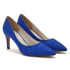 Rainbow Club Blue Prom Shoes | Prom Shoes*Morgan II Moiré Mid Heel Pointed Court Shoe Electric Blue