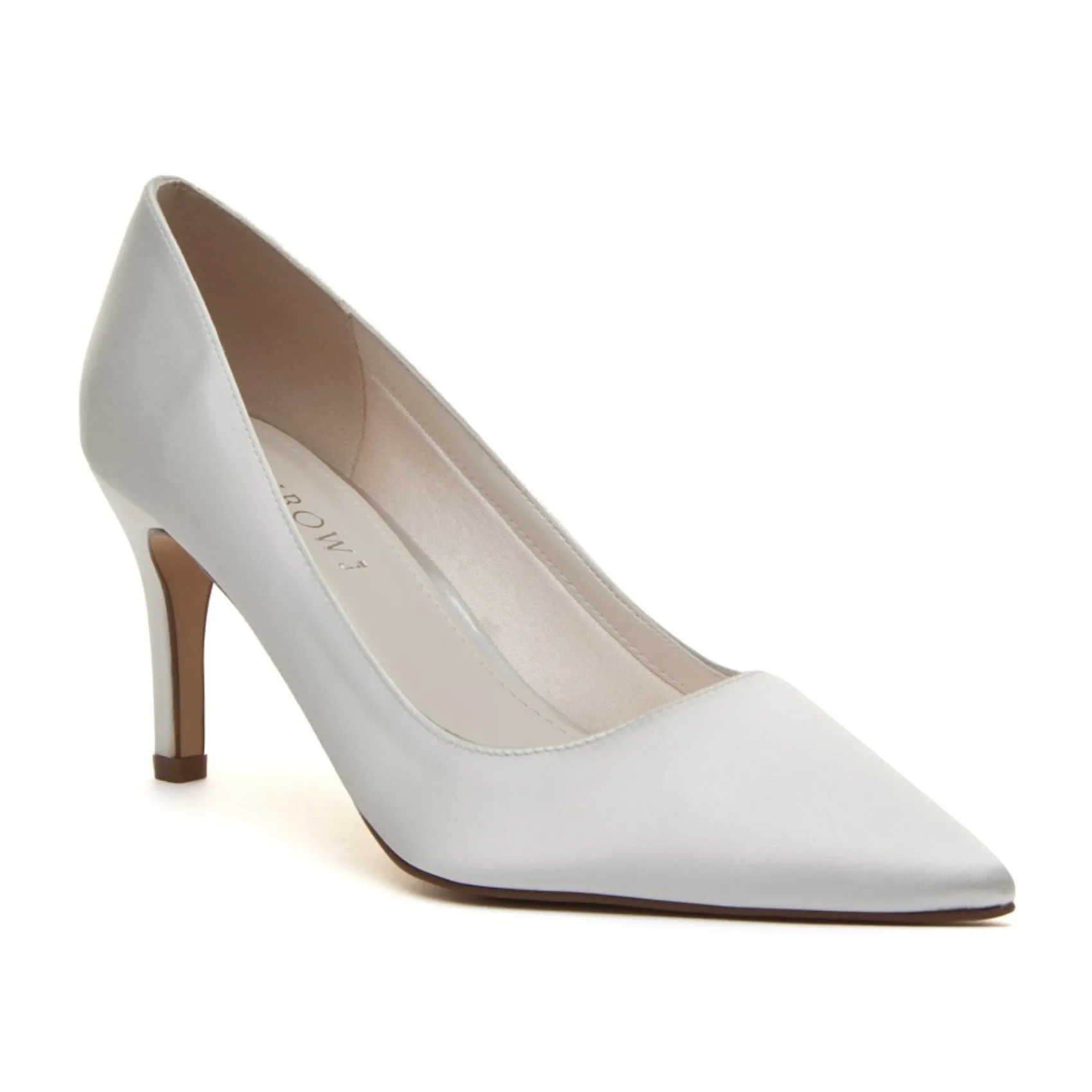 Rainbow Club Mother Of The Bride Shoes | Wedding Shoes*Morgan II Satin Mid Heel Pointed Court Shoes Ivory