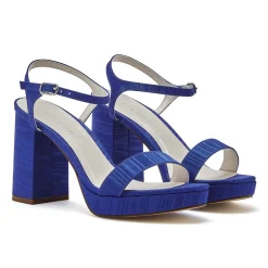 Rainbow Club Blue Prom Shoes | Prom Shoes*Porthia Moiré Platform Sandals Electric Blue