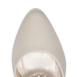 Rainbow Club Wedding Shoes | Shoes For Dyeing*Romi Satin Slingback Pumps with Pearl Detail Ivory