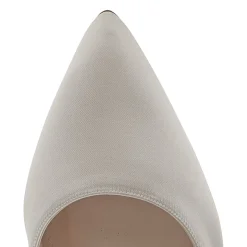 Rainbow Club Wedding Shoes | High Heel*Savannah Dyeable Satin Retro Block Heels Ivory