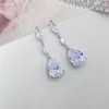 Lace & Favour Silver Prom Jewellery | Prom Earrings*Regalia Crystal Drop Cubic Zirconia Wedding Earrings Silver