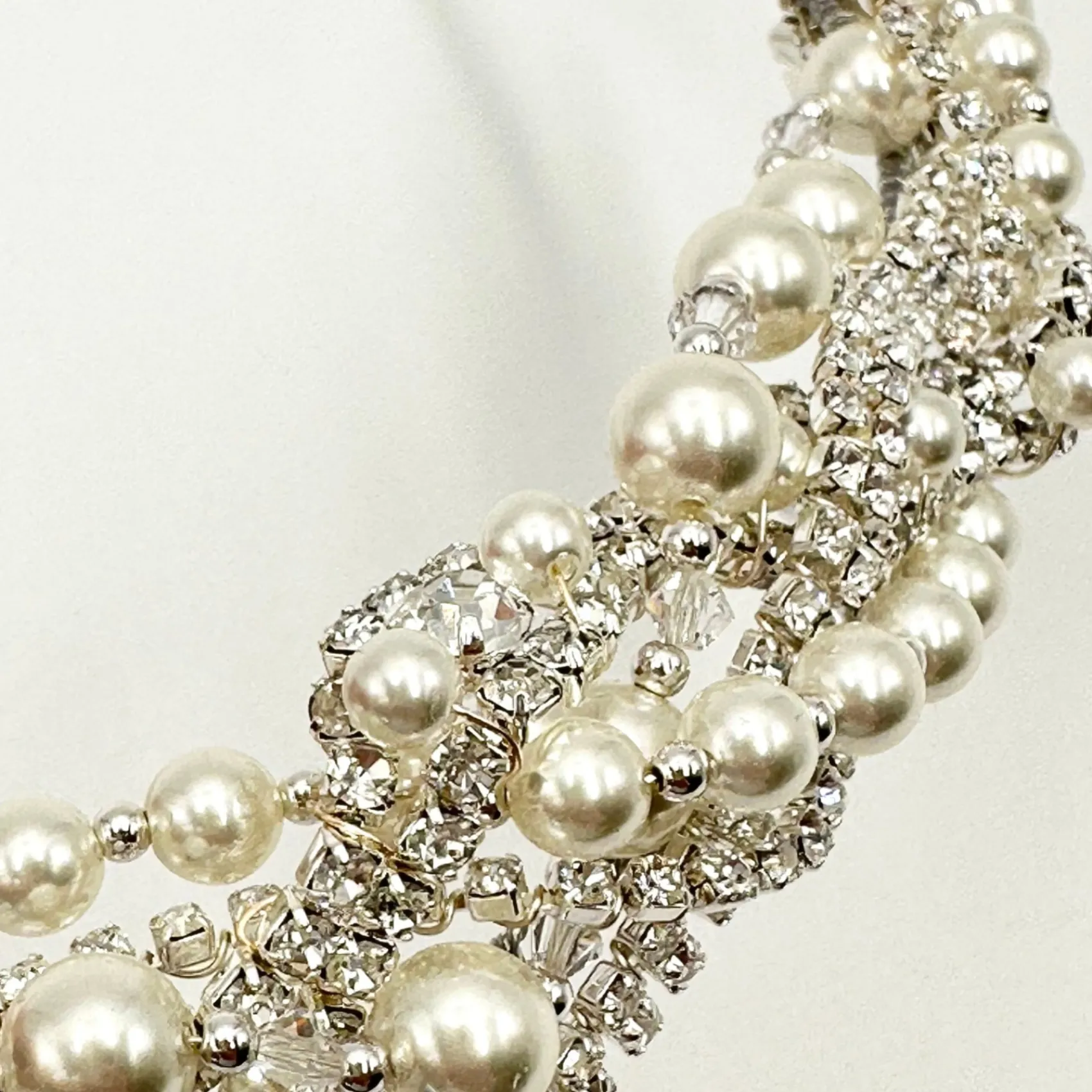 Beads & Beyond Vintage Headpieces | Crystal Hair Accessories*Rialto Entwined Pearl and Crystal Vintage Bridal Headband Ivory/ Silver