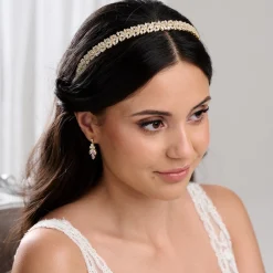 Lace & Favour Prom Headbands & Tiaras | Crystal Hair Accessories*Riviera Crystal Bridal Headband Gold
