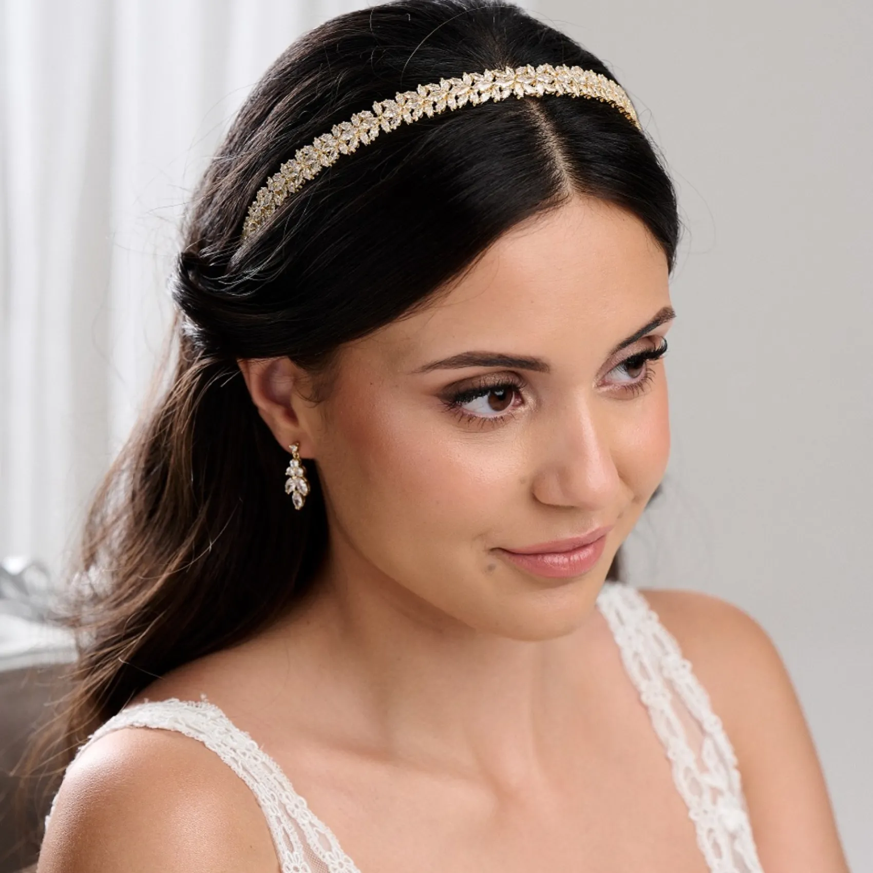 Lace & Favour Prom Headbands & Tiaras | Crystal Hair Accessories*Riviera Crystal Bridal Headband Gold