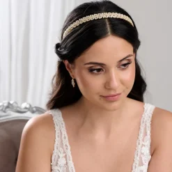Lace & Favour Prom Headbands & Tiaras | Crystal Hair Accessories*Riviera Crystal Bridal Headband Gold