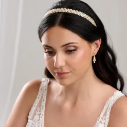 Lace & Favour Prom Headbands & Tiaras | Crystal Hair Accessories*Riviera Crystal Bridal Headband Gold