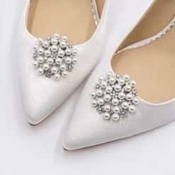 Lace & Favour Shoe Jewellery | Shoe Clips*Rivoli Pearl and Crystal Brooch Shoe Clips