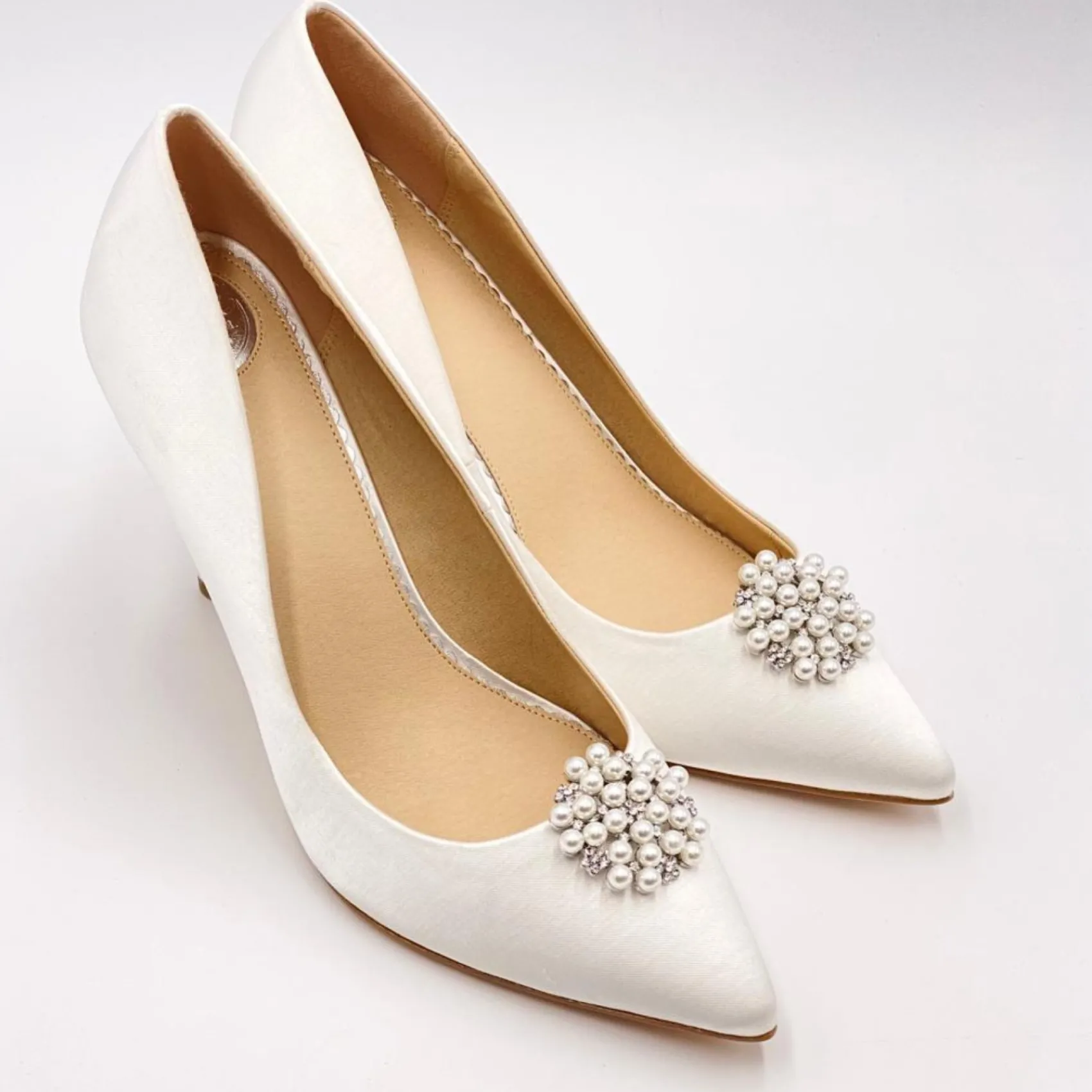 Lace & Favour Shoe Jewellery | Shoe Clips*Rivoli Pearl and Crystal Brooch Shoe Clips