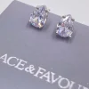 Lace & Favour Silver Prom Jewellery | Prom Earrings*Roma Cubic Zirconia Teardrop Stud Earrings Silver