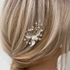 Lace & Favour Bridesmaid Gifts | Bridesmaid Hair Accessories*Romance Pearl and Crystal Silver Leaves Hair Pin