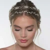 Poirier Crystal Hair Accessories | Gold Hair Accessories*Rosalie Crystal Double Wedding Hair Vine Gold