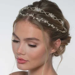 Poirier Crystal Hair Accessories | Gold Hair Accessories*Rosalie Crystal Double Wedding Hair Vine Gold