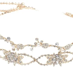 Poirier Crystal Hair Accessories | Gold Hair Accessories*Rosalie Crystal Double Wedding Hair Vine Gold