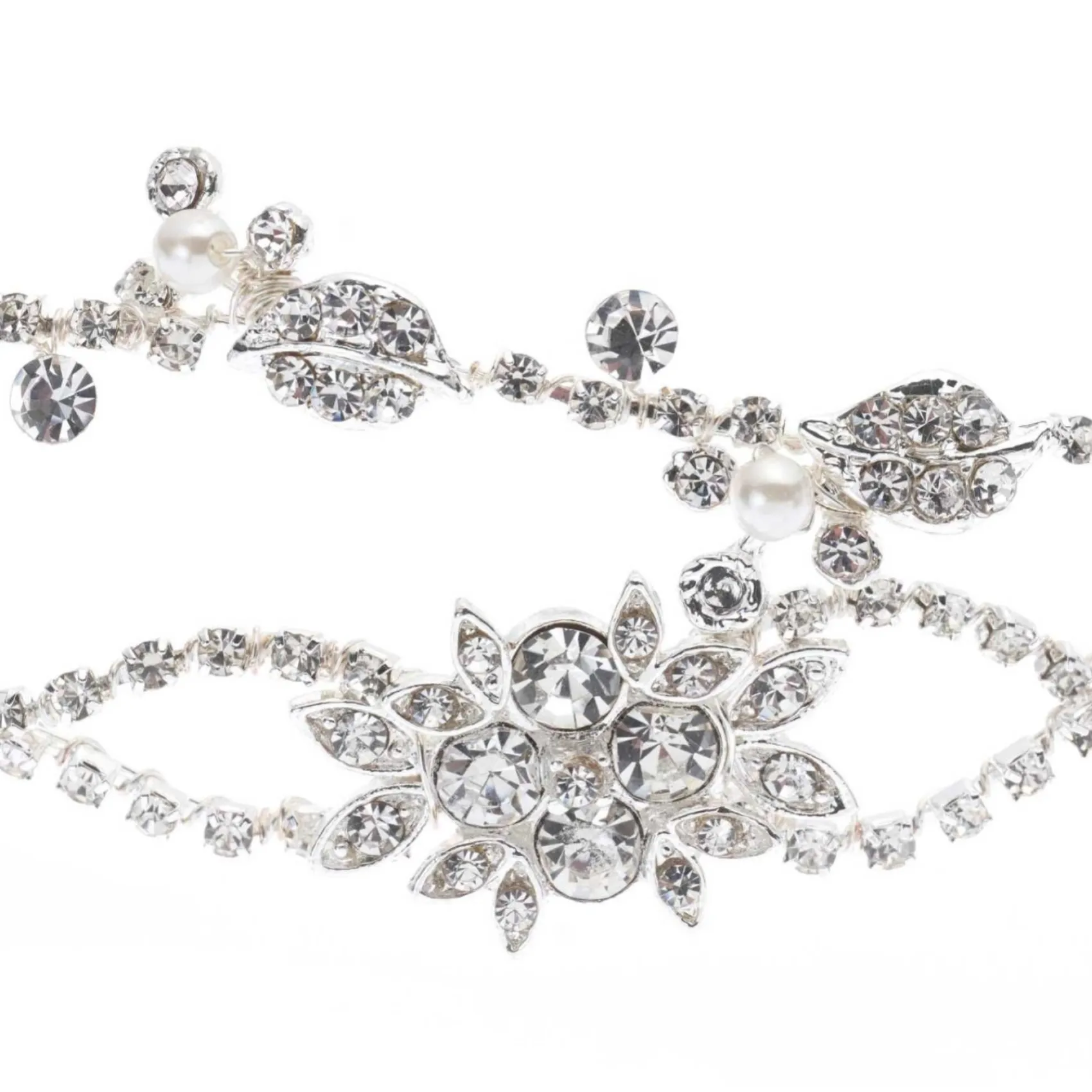 Poirier Crystal Hair Accessories | Silver Hair Accessories*Rosalie Crystal Double Wedding Hair Vine Silver