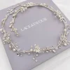 Twilight Designs Pearl Hair Accessories | Silver Hair Accessories*Roxanne Long Freshwater Pearl and Crystal Silver Hair Vine