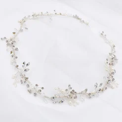 Twilight Designs Pearl Hair Accessories | Silver Hair Accessories*Roxanne Long Freshwater Pearl and Crystal Silver Hair Vine