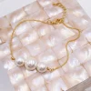 Lace & Favour Bridesmaid Gifts | Bride Gifts*Sadie Gold Dainty Pearl Bracelet | L&F Ivory/ Gold