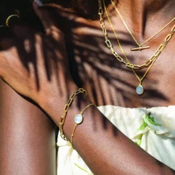 Sarah Alexander Mother Of The Groom Gifts | Mother Of The Bride Gifts*Antigua Rainbow Moonstone Gold Gemstone Bracelet