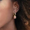 Sarah Alexander Mother Of The Groom Gifts | Mother Of The Bride Gifts*Aztec Rhodochrosite Square Charm Hoop Earrings
