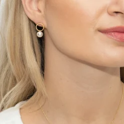 Sarah Alexander Mother Of The Groom Gifts | Mother Of The Bride Gifts*Bombshell Gold Circle Pearl Earrings