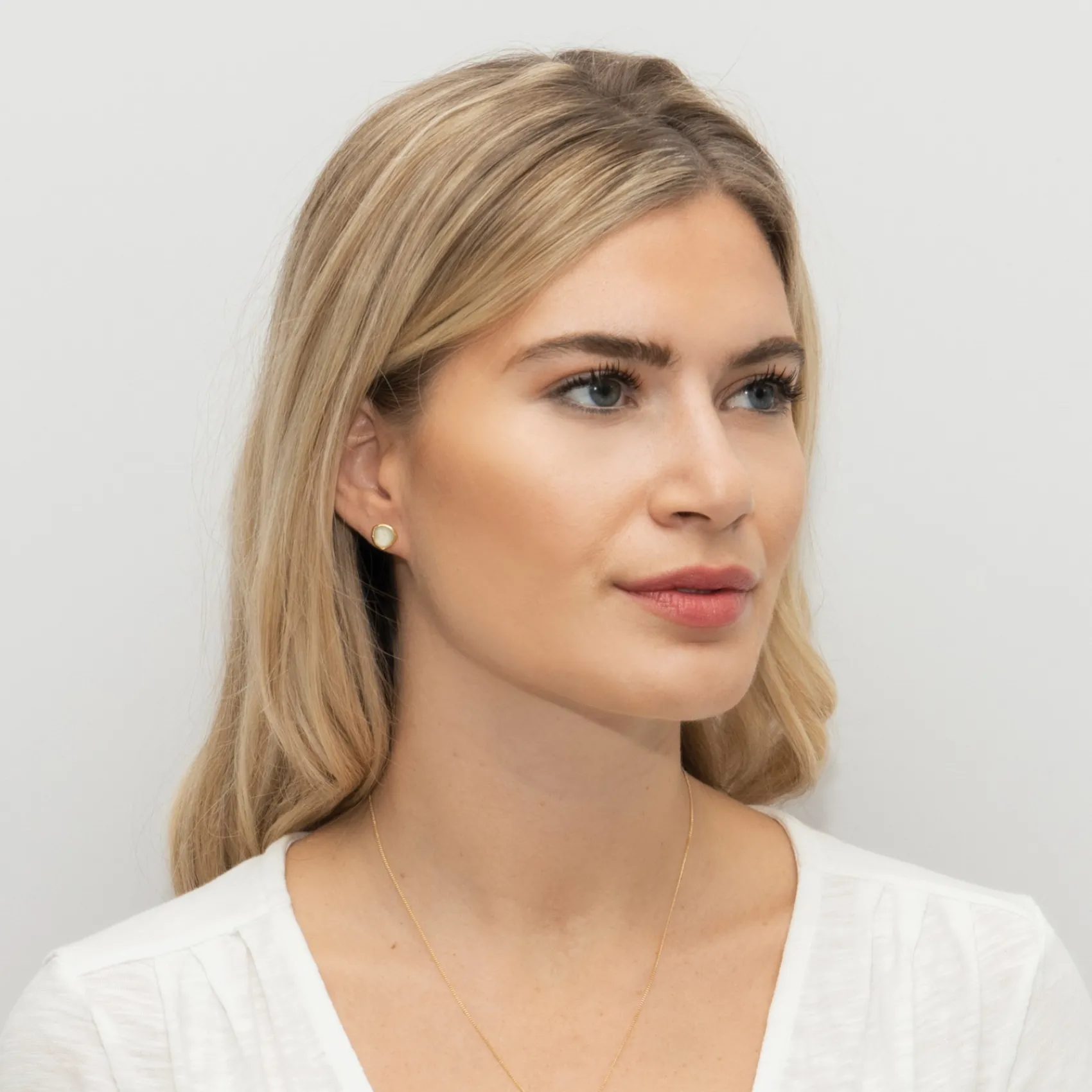 Sarah Alexander Mother Of The Bride Gifts | Bridesmaid Gifts*Lemongrass Prehnite Gold Stud Earrings