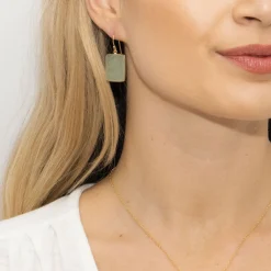 Sarah Alexander Mother Of The Groom Gifts | Mother Of The Bride Gifts*Mesmerise Green Aventurine Square Drop Earrings