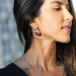 Sarah Alexander Honeymoon Gifts | Engagement Gifts*Midas Chunky Silver Hoops