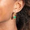 Sarah Alexander Mother Of The Groom Gifts | Mother Of The Bride Gifts*Napa Malachite Square Charm Hoop Earrings