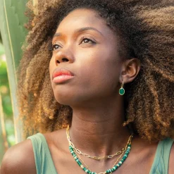 Sarah Alexander Mother Of The Groom Gifts | Mother Of The Bride Gifts*Nubia Green Onyx Gold Drop Earrings