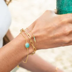 Sarah Alexander Something Blue Gifts | Mother Of The Groom Gifts*Tangiers Amazonite Gold Gemstone Bracelet