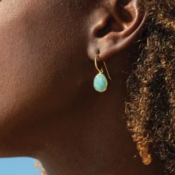 Sarah Alexander Something Blue Gifts | Mother Of The Groom Gifts*Tangiers Amazonite Gold Drop Earrings
