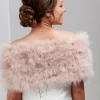Beverly Hills Feather Stoles & Shrugs | Wedding Capes & Wraps*Scarlet Feather Bridal Stole Blush
