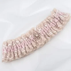 Boudoir Couture Bride Gifts | Bridal Garters*Serenity Nude Lace Vintage Wedding Garter with Pearl Trim Nude/ Pale Pink/ Ivory