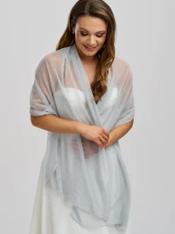 Poirier Wedding Capes & Wraps | Wedding Guest Jackets & Cover Ups*Metallic Wedding Shawl Silver