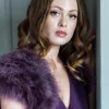 Beverly Hills Feather Stoles & Shrugs | Wedding Guest Jackets & Cover Ups*Sophia Feather Bridal Bolero Grape