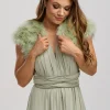 Beverly Hills Feather Stoles & Shrugs | Wedding Boleros And Jackets*Sophia Feather Bridal Bolero Sage Green