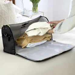 Stackers Mother Of The Groom Gifts | Mother Of The Bride Gifts*Black Garment Weekend Bag Black Saffiano
