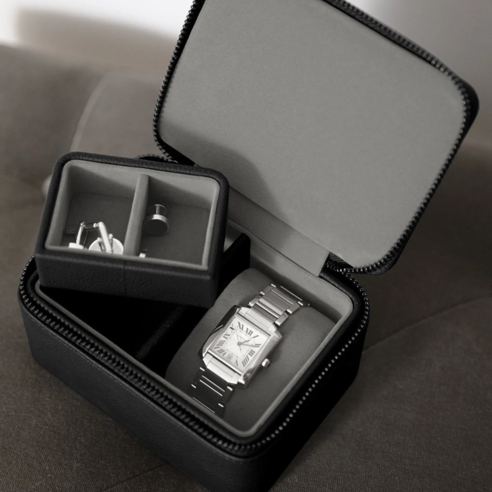 Stackers Groom Gifts | Watch Boxes*Watch and Cufflink Box Black